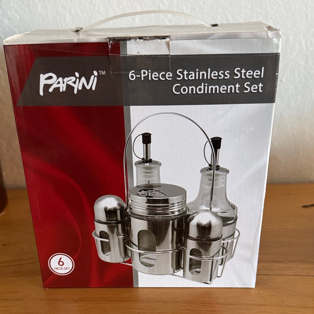 Parini Stainless Steel Condiment Set - Silver